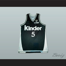 Load image into Gallery viewer, Sasha Danilovic 5 Virtus Kinder Bologna Black Basketball Jersey