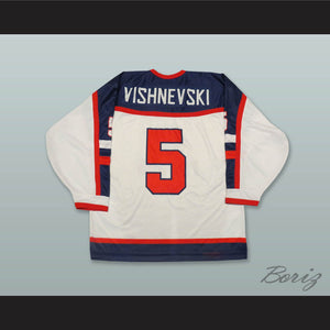 Vishnevski 5 Russia White Hockey Jersey