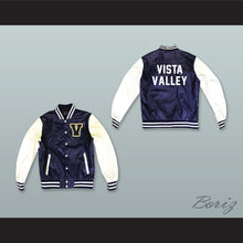 Load image into Gallery viewer, Vista Valley High School Navy Blue and White Lab Leather Varsity Letterman Jacket