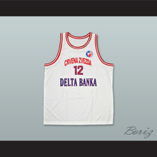 Load image into Gallery viewer, Vlade Divac 12 KK Crvena Zvezda Red Star Beograd Serbia White Basketball Jersey