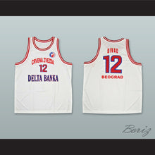 Load image into Gallery viewer, Vlade Divac 12 KK Crvena Zvezda Red Star Beograd Serbia White Basketball Jersey