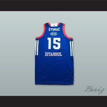 Load image into Gallery viewer, Vladimir Stimac 15 Anadolu Efes SK Istanbul Turkey Blue Basketball Jersey