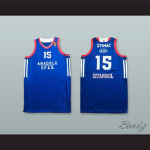 Load image into Gallery viewer, Vladimir Stimac 15 Anadolu Efes SK Istanbul Turkey Blue Basketball Jersey