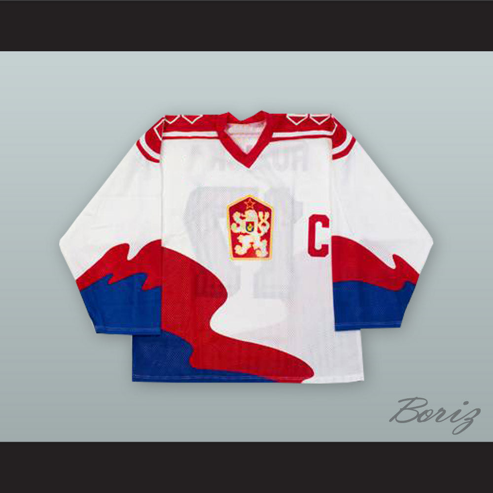 Vladimir Ruzicka 17 Czechoslovakia National Team White Hockey Jersey