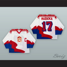 Load image into Gallery viewer, Vladimir Ruzicka 17 Czechoslovakia National Team White Hockey Jersey