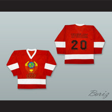 Load image into Gallery viewer, Vladislav Tretiak 20 USSR CCCP Soviet Union Red Hockey Jersey