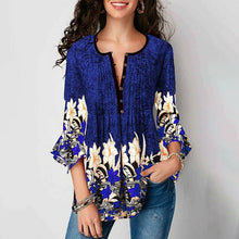 Load image into Gallery viewer, Vogue Women Summer Tunic Ruffle Sleeves Floral Print Slim Casual Tops T Shirts Hem Fashion