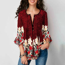 Load image into Gallery viewer, Vogue Women Summer Tunic Ruffle Sleeves Floral Print Slim Casual Tops T Shirts Hem Fashion