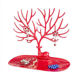 WE Black White Pink Rose Red Deer Earrings Necklace Ring Pendant Bracelet Jewelry Cases&Display Stand Tray Tree Storage jewelry