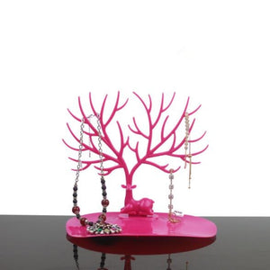 WE Black White Pink Rose Red Deer Earrings Necklace Ring Pendant Bracelet Jewelry Cases&Display Stand Tray Tree Storage jewelry