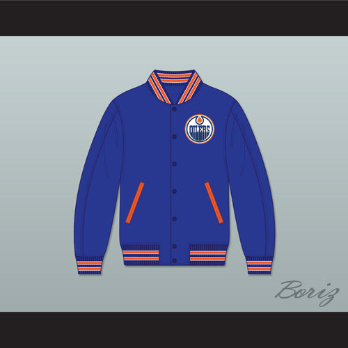 WHA Alberta Blue Varsity Letterman Jacket-Style Sweatshirt 2