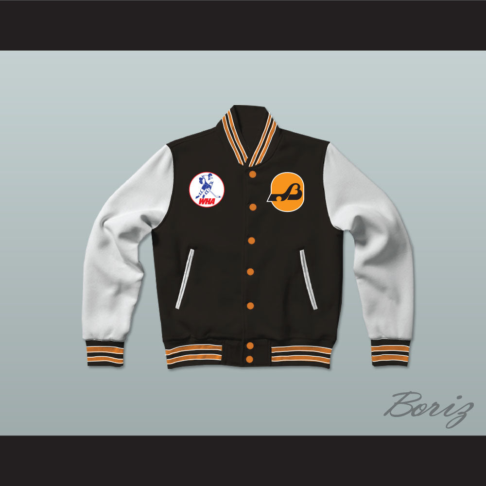 WHA Baltimore Blades Black and White Varsity Letterman Jacket-Style Sweatshirt 1