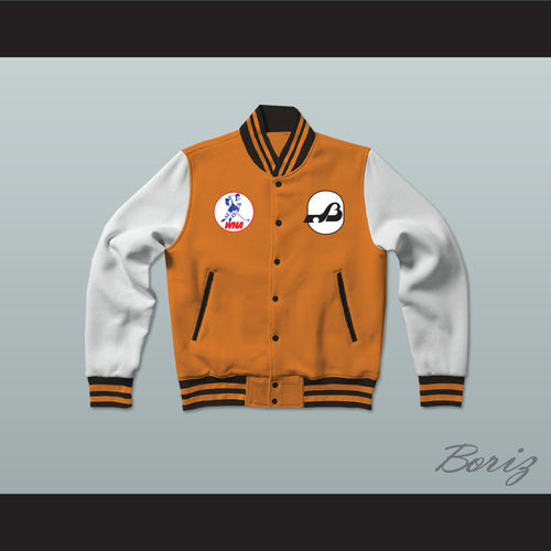 WHA Baltimore Blades Orange and White Varsity Letterman Jacket-Style Sweatshirt 1