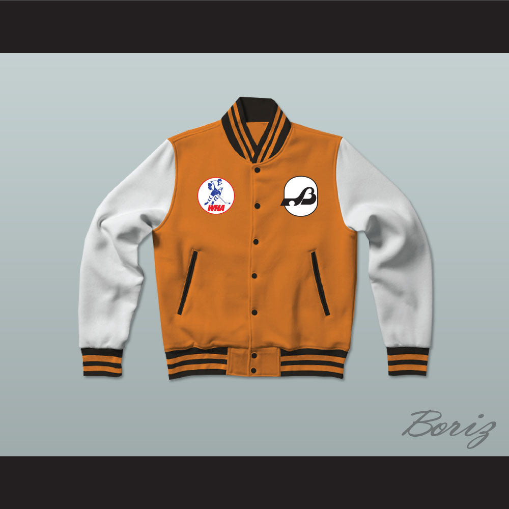 WHA Baltimore Blades Orange and White Varsity Letterman Jacket-Style Sweatshirt 1