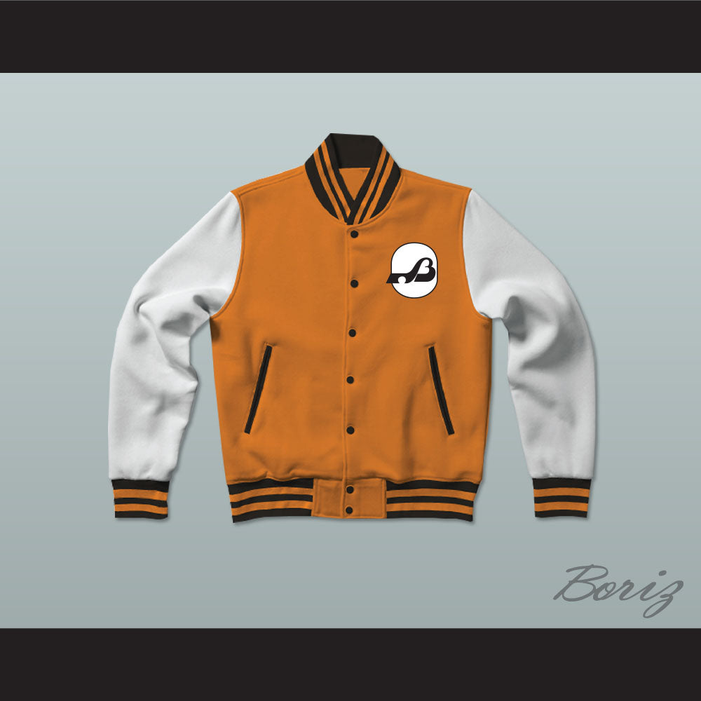 WHA Baltimore Blades Orange and White Varsity Letterman Jacket-Style Sweatshirt 2