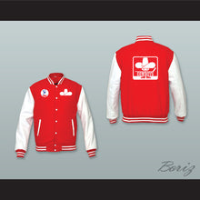 Load image into Gallery viewer, WHA Calgary Cowboys Red Wool and White Lab Leather Varsity Letterman Jacket 1