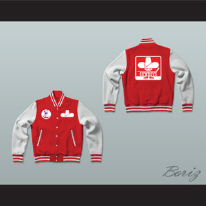 WHA Calgary Cowboys Red and White Varsity Letterman Jacket-Style Sweatshirt 1