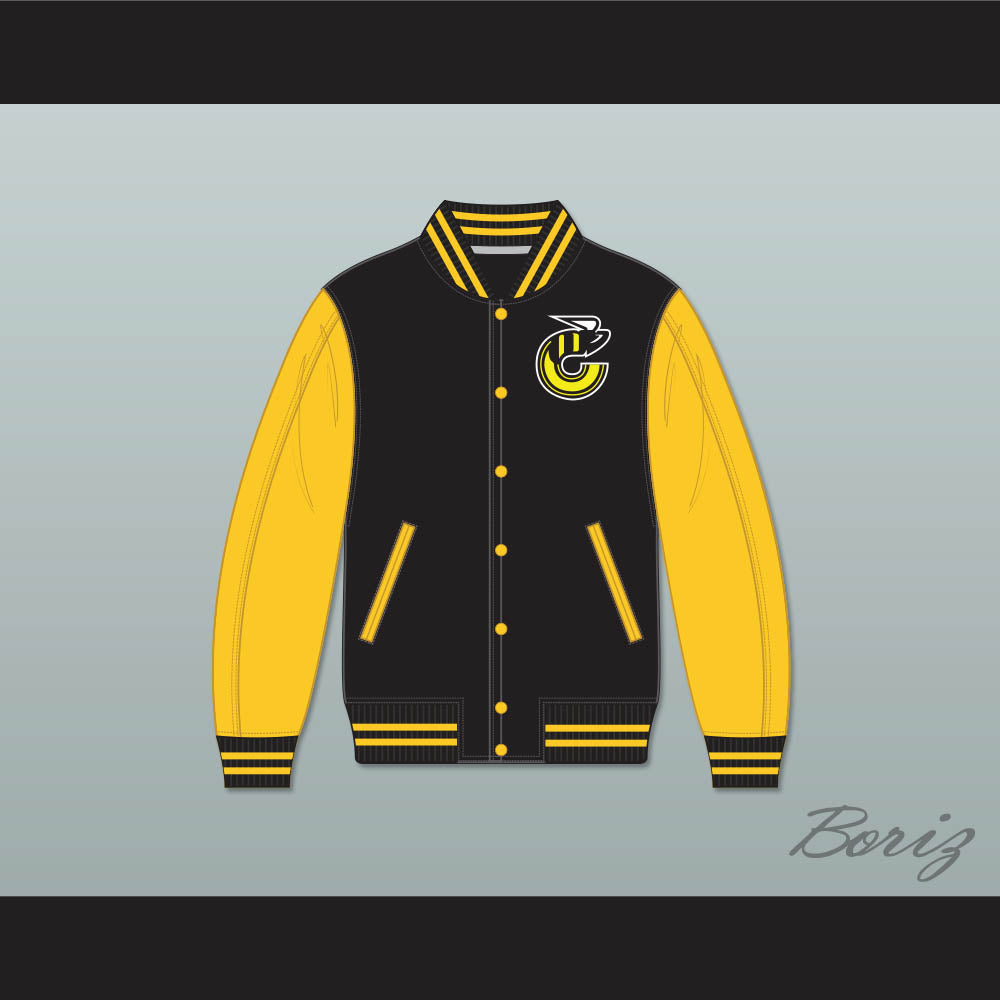 WHA Cincinnati Stingers Black and Yellow Varsity Letterman Jacket-Style Sweatshirt 2