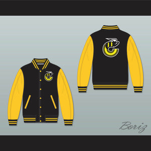 WHA Cincinnati Stingers Black and Yellow Varsity Letterman Jacket-Style Sweatshirt 2
