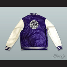 Load image into Gallery viewer, WHA Cleveland Crusaders Hockey Purple and White Lab Leather Varsity Letterman Jacket