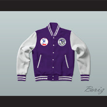 Load image into Gallery viewer, WHA Cleveland Crusaders Purple and White Varsity Letterman Jacket-Style Sweatshirt 1