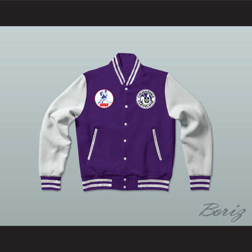 WHA Cleveland Crusaders Purple and White Varsity Letterman Jacket-Style Sweatshirt 1