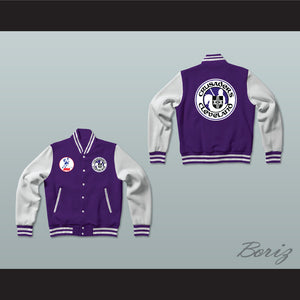 WHA Cleveland Crusaders Purple and White Varsity Letterman Jacket-Style Sweatshirt 1