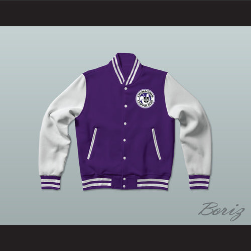 WHA Cleveland Crusaders Purple and White Varsity Letterman Jacket-Style Sweatshirt 2