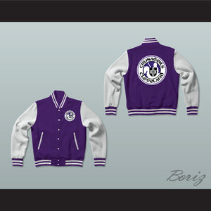 WHA Cleveland Crusaders Purple and White Varsity Letterman Jacket-Style Sweatshirt 2