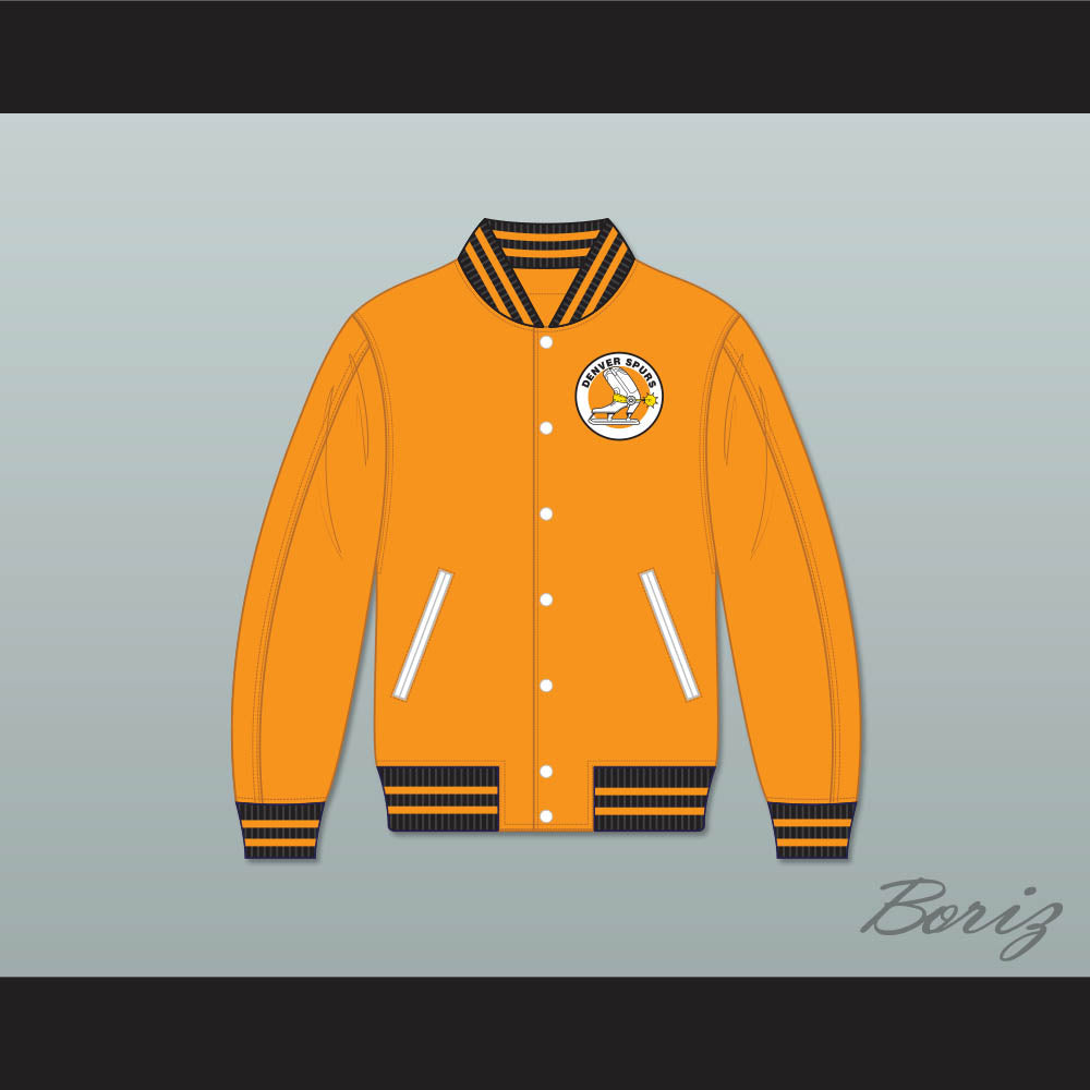 WHA Denver Spurs Orange Varsity Letterman Jacket-Style Sweatshirt 2