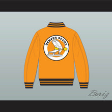 Load image into Gallery viewer, WHA Denver Spurs Orange Varsity Letterman Jacket-Style Sweatshirt 1