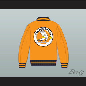 WHA Denver Spurs Orange Varsity Letterman Jacket-Style Sweatshirt 1
