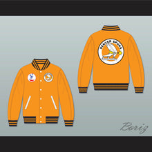 Load image into Gallery viewer, WHA Denver Spurs Orange Varsity Letterman Jacket-Style Sweatshirt 1