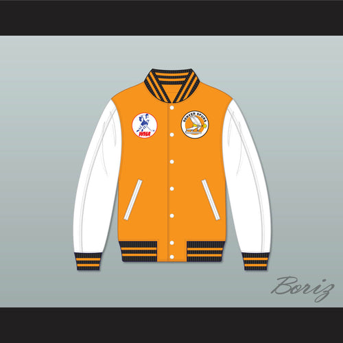 WHA Denver Spurs Orange and White Varsity Letterman Jacket-Style Sweatshirt 1