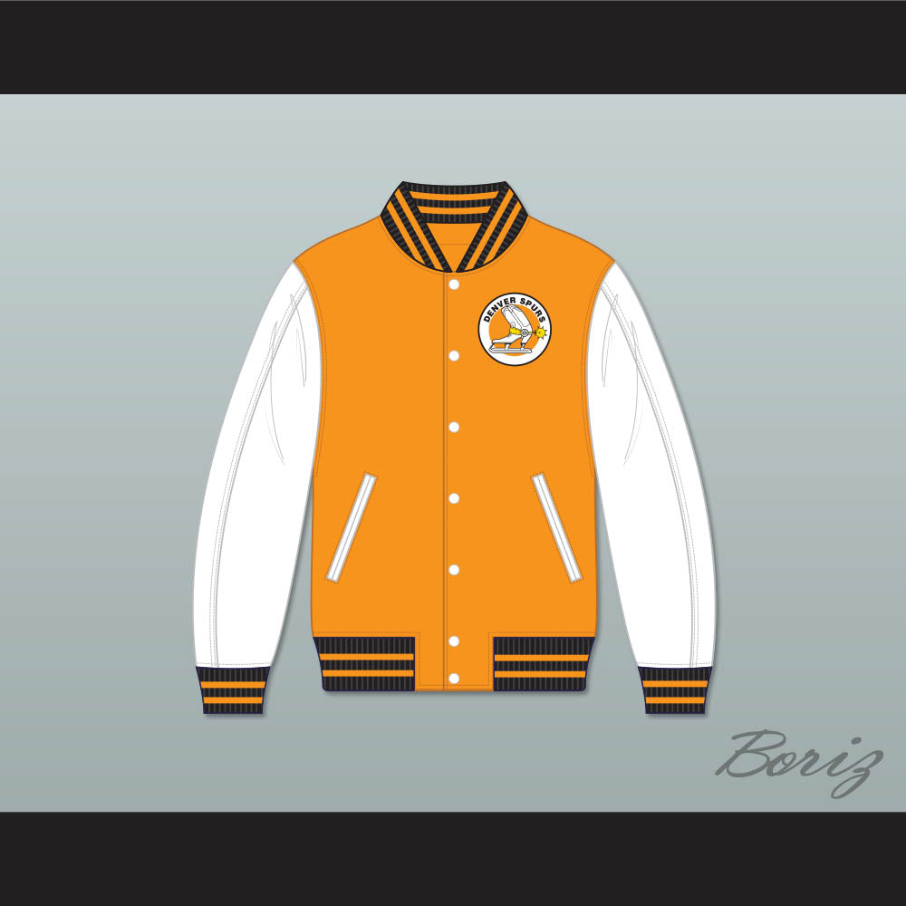 WHA Denver Spurs Orange and White Varsity Letterman Jacket-Style Sweatshirt 2