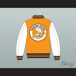 WHA Denver Spurs Orange and White Varsity Letterman Jacket-Style Sweatshirt 2