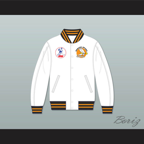 WHA Denver Spurs White Varsity Letterman Jacket-Style Sweatshirt 1