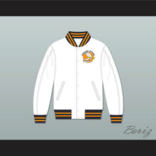 Load image into Gallery viewer, WHA Denver Spurs White Varsity Letterman Jacket-Style Sweatshirt 2
