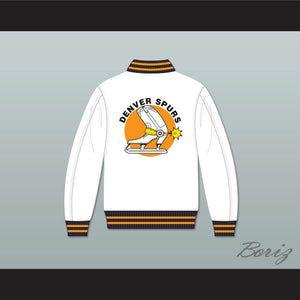 WHA Denver Spurs White Varsity Letterman Jacket-Style Sweatshirt 2