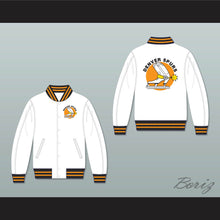 Load image into Gallery viewer, WHA Denver Spurs White Varsity Letterman Jacket-Style Sweatshirt 2