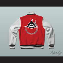 Load image into Gallery viewer, WHA Los Angeles Sharks Red and White Varsity Letterman Jacket-Style Sweatshirt 1