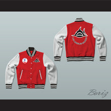 Load image into Gallery viewer, WHA Los Angeles Sharks Red and White Varsity Letterman Jacket-Style Sweatshirt 1