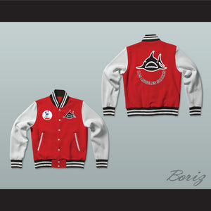 WHA Los Angeles Sharks Red and White Varsity Letterman Jacket-Style Sweatshirt 1