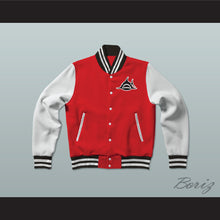 Load image into Gallery viewer, WHA Los Angeles Sharks Red and White Varsity Letterman Jacket-Style Sweatshirt 2