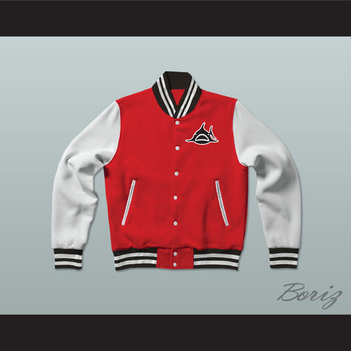 WHA Los Angeles Sharks Red and White Varsity Letterman Jacket-Style Sweatshirt 2