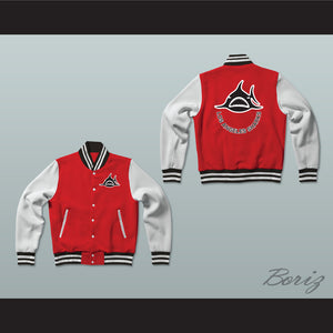 WHA Los Angeles Sharks Red and White Varsity Letterman Jacket-Style Sweatshirt 2