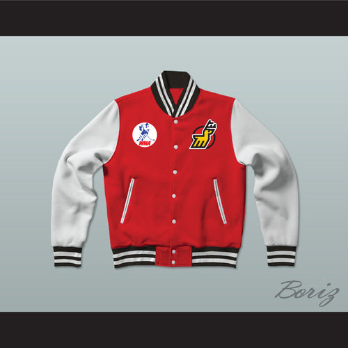 WHA Michigan Stags Red and White Varsity Letterman Jacket-Style Sweatshirt 1