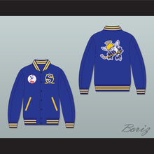 Load image into Gallery viewer, WHA Minnesota Blue Varsity Letterman Jacket-Style Sweatshirt 1