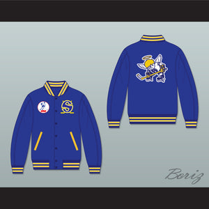 WHA Minnesota Blue Varsity Letterman Jacket-Style Sweatshirt 1