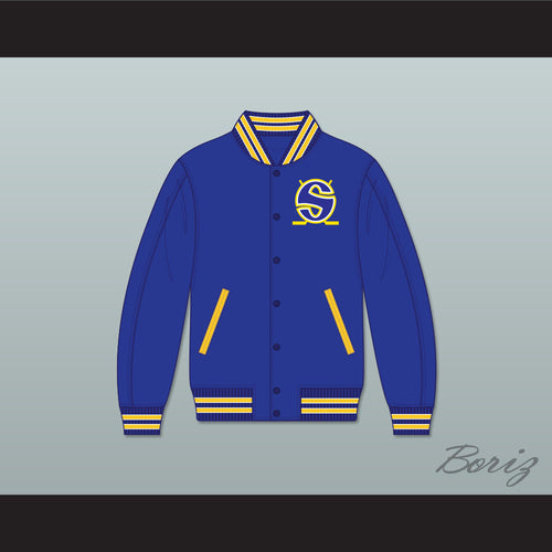 WHA Minnesota Blue Varsity Letterman Jacket-Style Sweatshirt 2
